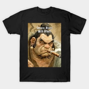 Puff Sumo: Cigar Smoking Puff Sumo on a Dark Background T-Shirt